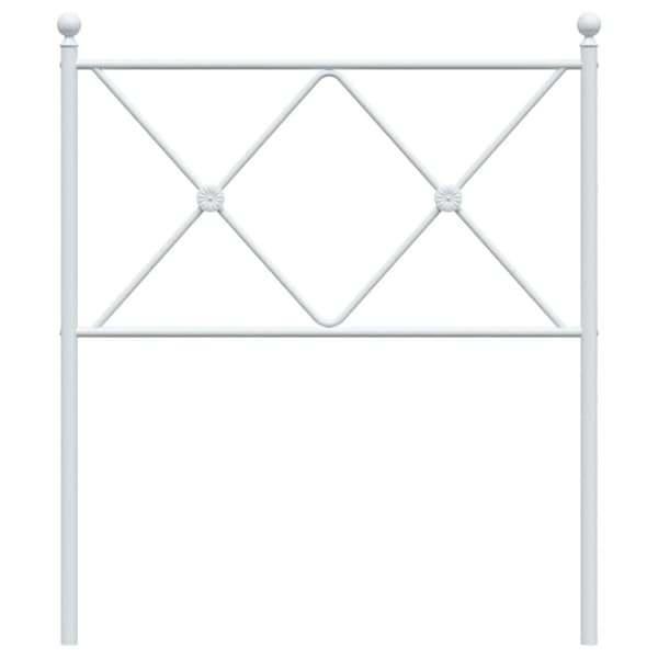 Metallinen sängynpääty valkoinen 80 cm