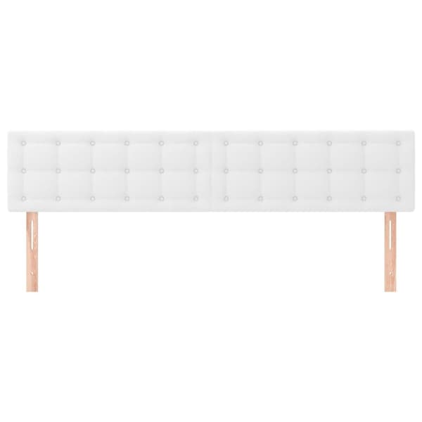 sengegavle 2 stk. 80x5x78/88 cm kunstlæder hvid