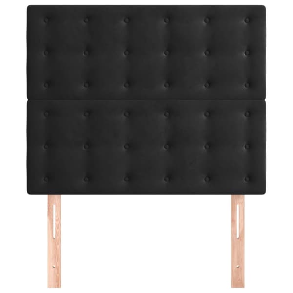 Sängyn päädyt, 2 kpl, musta, 80x5x78/88 cm, sametti