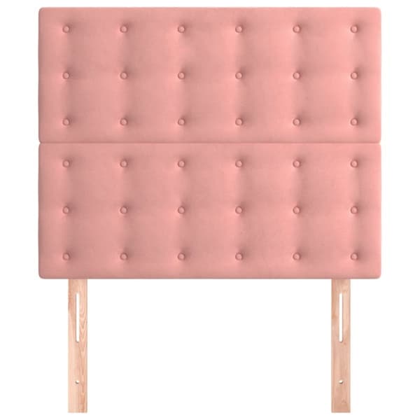 Sängyn päädyt, 2 kpl, pinkki, 80x5x78/88 cm, sametti
