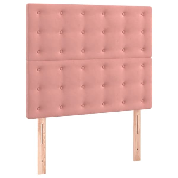 Sängyn päädyt, 2 kpl, pinkki, 80x5x78/88 cm, sametti
