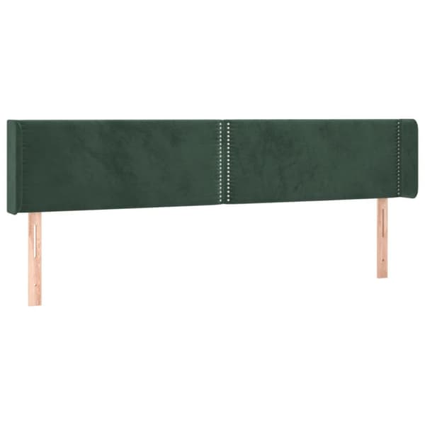 sengegavl med kanter 183x16x78/88 cm fløjl mørkegrøn