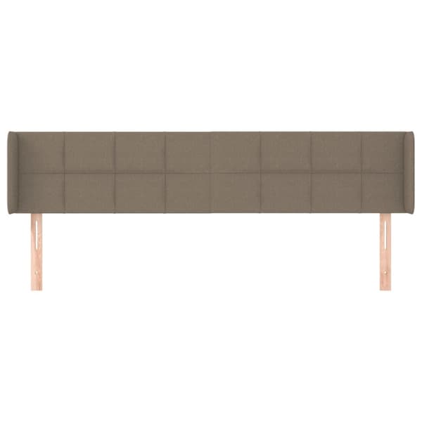 sengegavl med kanter 203x16x78/88 cm stof gråbrun