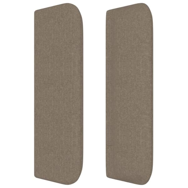 sengegavl med kanter 203x16x78/88 cm stof gråbrun