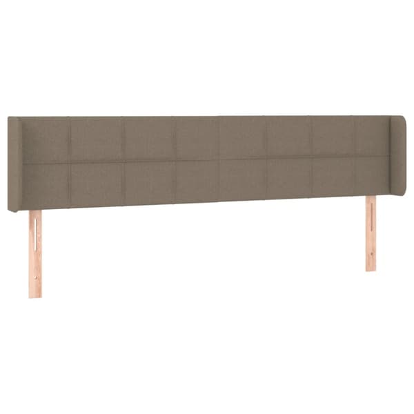 sengegavl med kanter 203x16x78/88 cm stof gråbrun