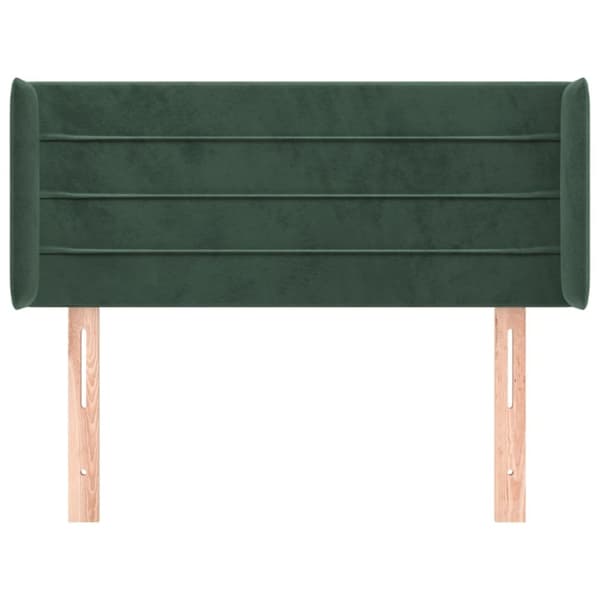 sengegavl med kanter 83x16x78/88 cm fløjl mørkegrøn