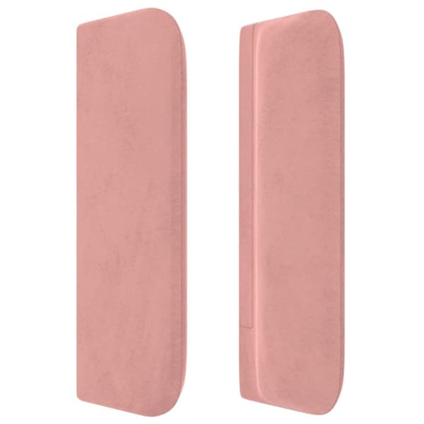 Sänggavel med kanter rosa 83x16x78/88 cm sammet