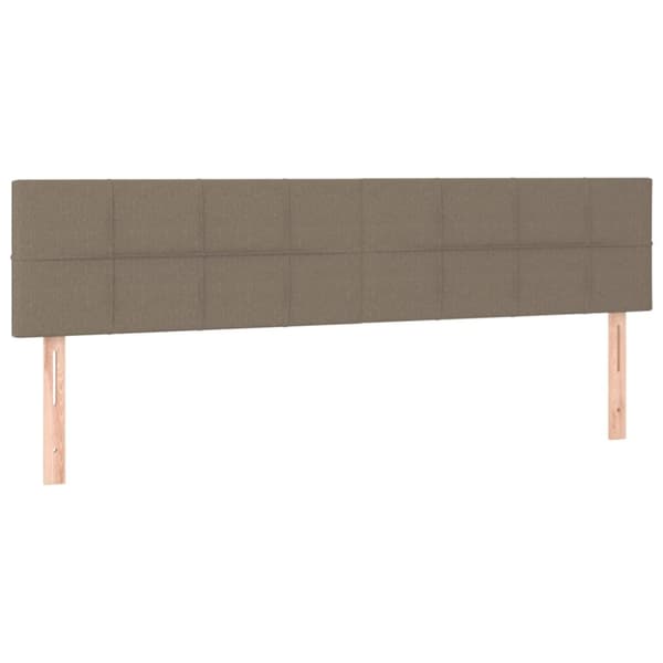 sengegavl med LED-lys 200x5x78/88 cm stof gråbrun