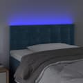 Miniatyrbillede 3 af 6: sengegavl med LED-lys 100x5x78/88 cm fløjl mørkeblå