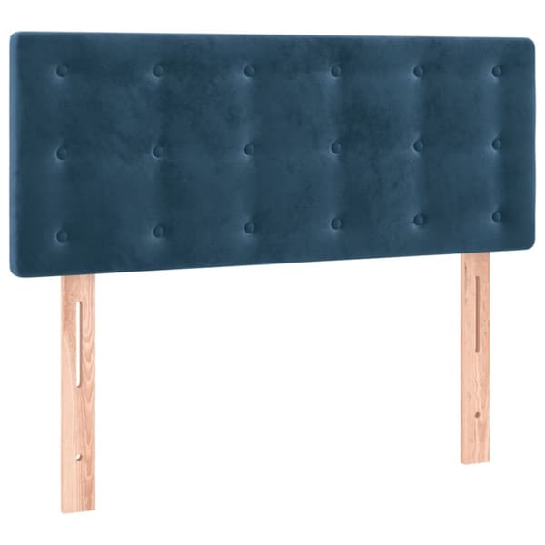 sengegavl med LED-lys 100x5x78/88 cm fløjl mørkeblå