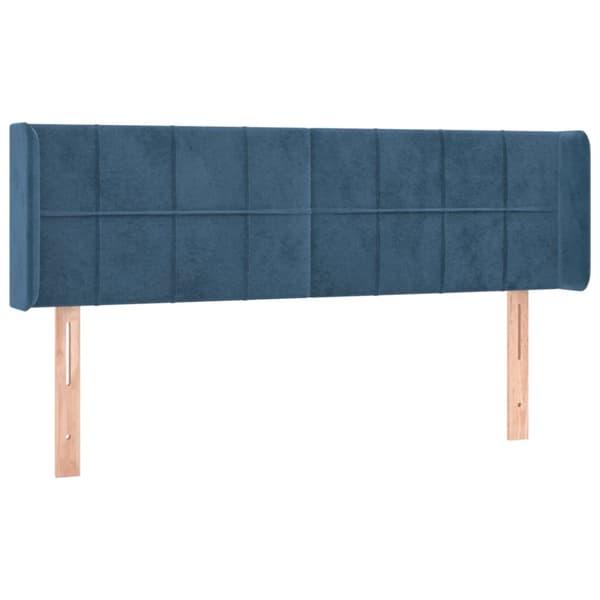 Sängyn pääty LED tummansinisellä 147x16x78/88 cm samettia