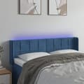Pikkukuva 1 / 6: Sängyn pääty LED tummansinisellä 147x16x78/88 cm samettia