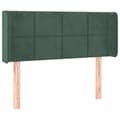 Miniatyrbillede 3 af 6: sengegavl med LED-lys 83x16x78/88 cm fløjl Mørkegrøn