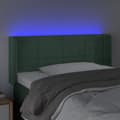 Miniatyrbillede 4 af 6: sengegavl med LED-lys 83x16x78/88 cm fløjl Mørkegrøn