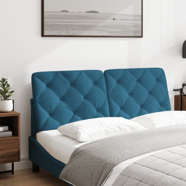 gavlpude 140 cm velour blå