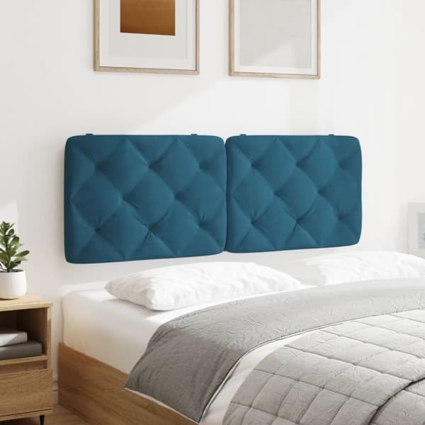 gavlpude 140 cm velour blå
