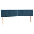 Miniatyrbillede 2 af 9: sengegavl med kanter 163x16x78/88 cm fløjl mørkeblå