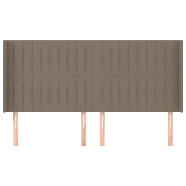 sengegavl med kanter 183x16x118/128 cm stof gråbrun