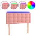 Pikkukuva 2 / 6: Sängyn pääty LED-valolla, pinkki, 100x5x78/88 cm, sametti