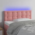 Pikkukuva 1 / 6: Sängyn pääty LED-valolla, pinkki, 100x5x78/88 cm, sametti