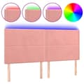 Pikkukuva 2 / 6: Sängyn pääty LED-valolla, pinkki, 160x5x118/128 cm, sametti