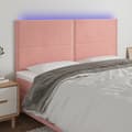 Pikkukuva 1 / 6: Sängyn pääty LED-valolla, pinkki, 160x5x118/128 cm, sametti
