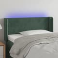 Miniatyrbillede 1 af 6: sengegavl med LED-lys 103x16x78/88 cm fløjl mørkegrøn