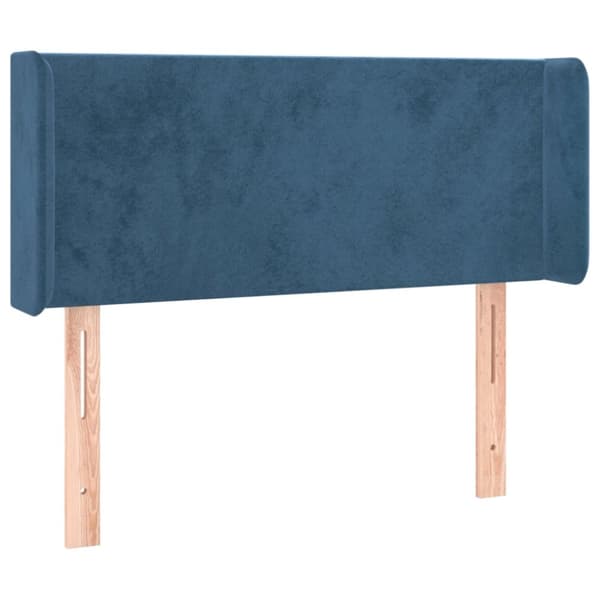 sengegavl med LED-lys 93x16x78/88 cm fløjl Mørkeblå