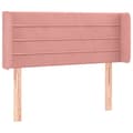 Pikkukuva 3 / 6: Sängyn pääty LED-valolla, pinkki, 93x16x78/88 cm, sametti