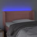 Pikkukuva 4 / 6: Sängyn pääty LED-valolla, pinkki, 93x16x78/88 cm, sametti