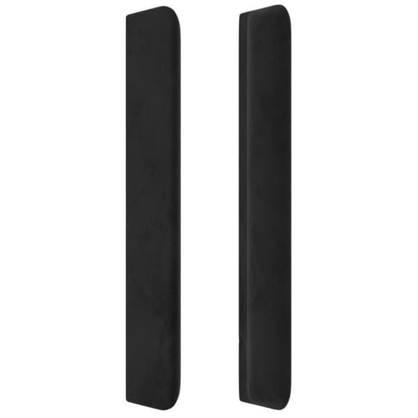 sengegavl med LED-lys 183x16x118/128 cm fløjl sort