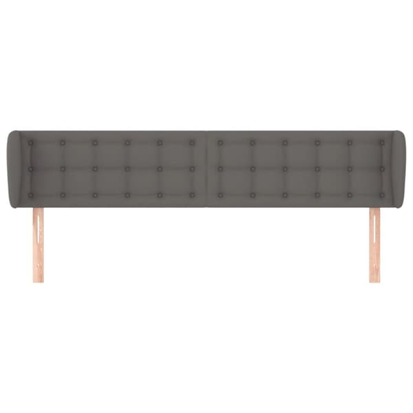 sengegavl med kanter 163x23x78/88 cm kunstlæder grå