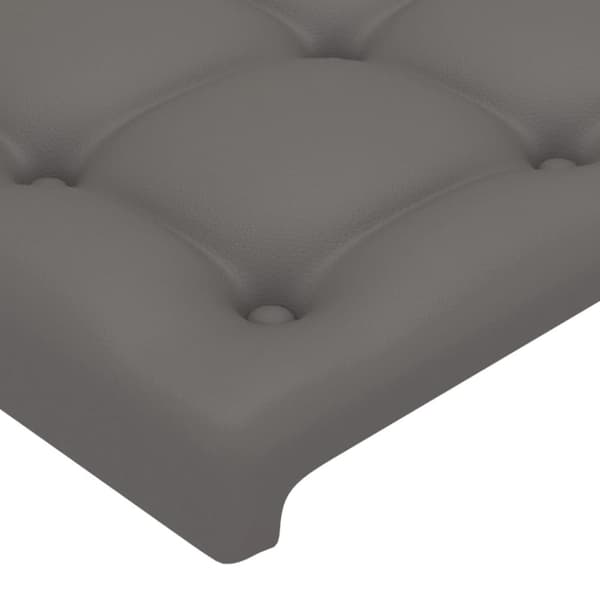 sengegavl med kanter 163x23x78/88 cm kunstlæder grå