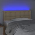 Miniatyrbillede 3 af 6: sengegavl med LED-lys 80x5x78/88 cm stof cremefarvet