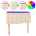 Miniatyrbillede 2 af 6: sengegavl med LED-lys 80x5x78/88 cm stof cremefarvet