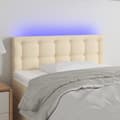Miniatyrbillede 1 af 6: sengegavl med LED-lys 80x5x78/88 cm stof cremefarvet