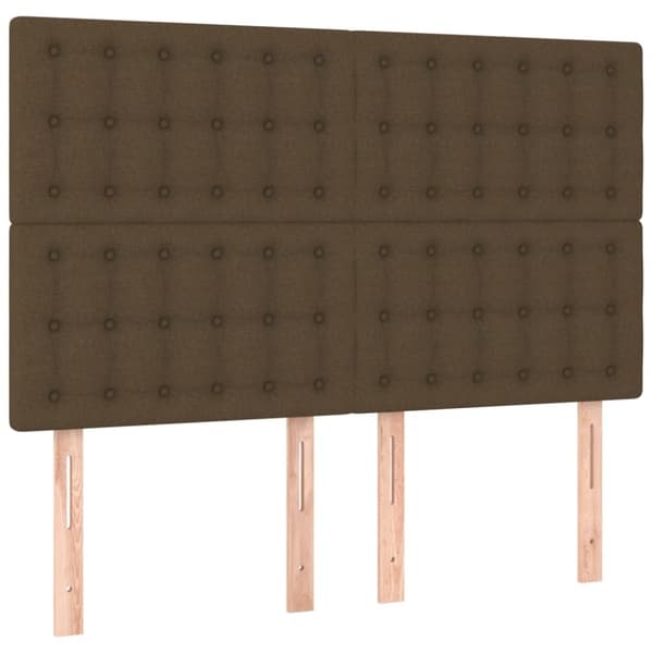 Sängyn pääty, jossa LED tummanruskea 144x5x118/128 cm kangas