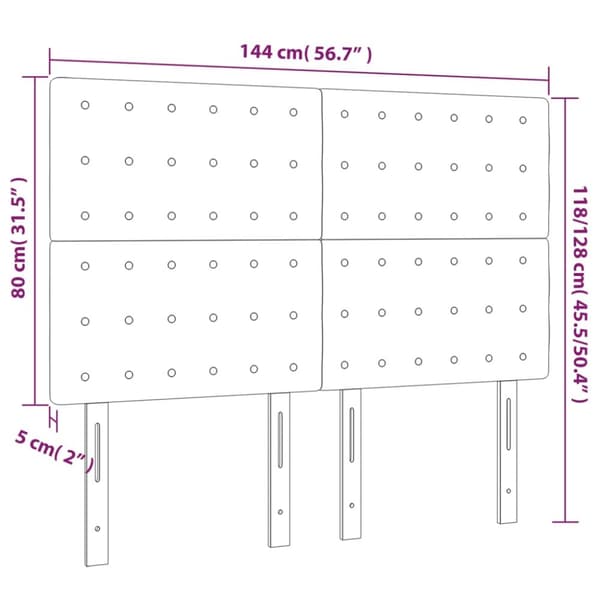 Sängyn pääty, jossa LED tummanruskea 144x5x118/128 cm kangas