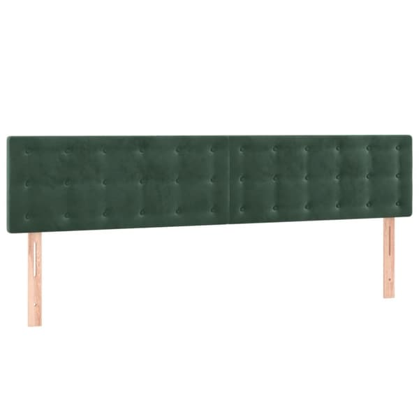 Sängyn pääty LED-valolla, tummanvihreä, 160x5x78/88 cm, sametti