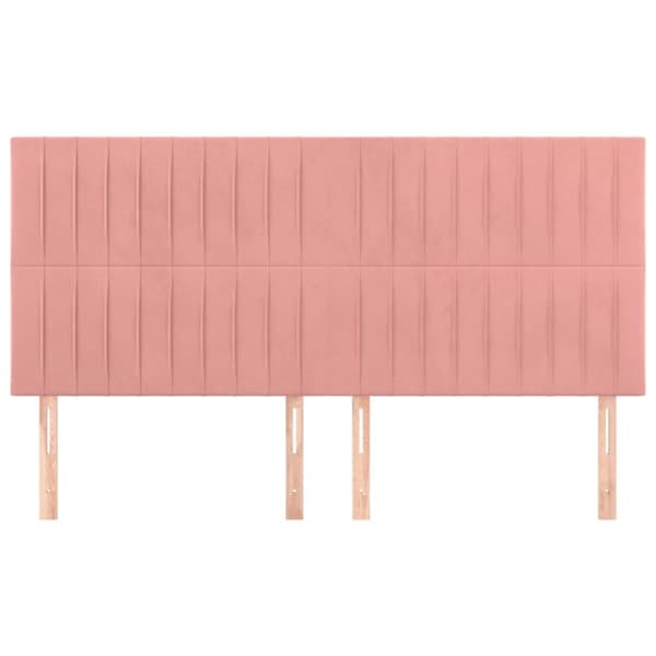 Sängyn päädyt, 4 kpl, pinkki, 80x5x78/88 cm, sametti