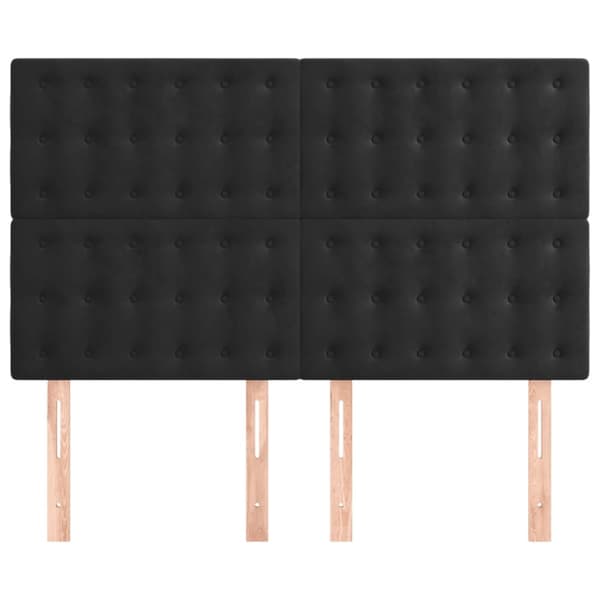 sengegavle 4 stk. 72x5x78/88 cm fløjl sort