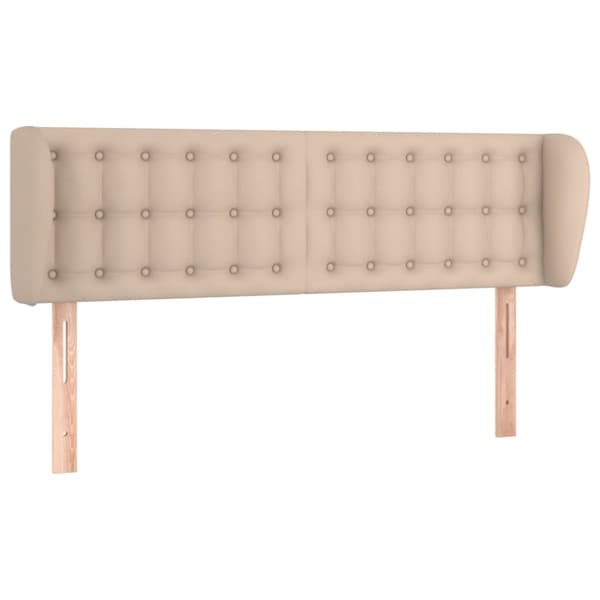 Sänggavel med kanter cappuccino 147x23x78/88 cm konstläder