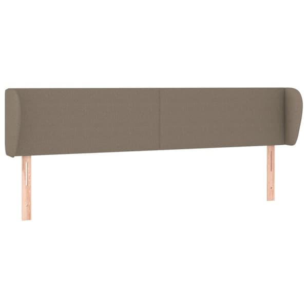 sengegavl med kanter 183x23x78/88 cm stof gråbrun