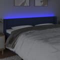 Miniatyrbillede 4 af 6: sengegavl med LED-lys 183x16x78/88 cm stof blå