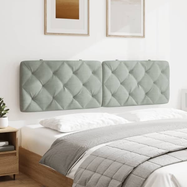 gavlpude 180 cm velour lysegrå