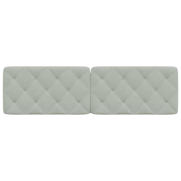 gavlpude 180 cm velour lysegrå