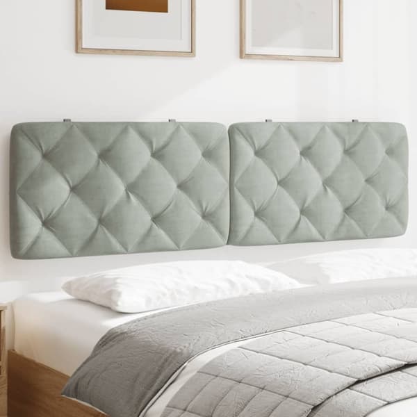 gavlpude 180 cm velour lysegrå