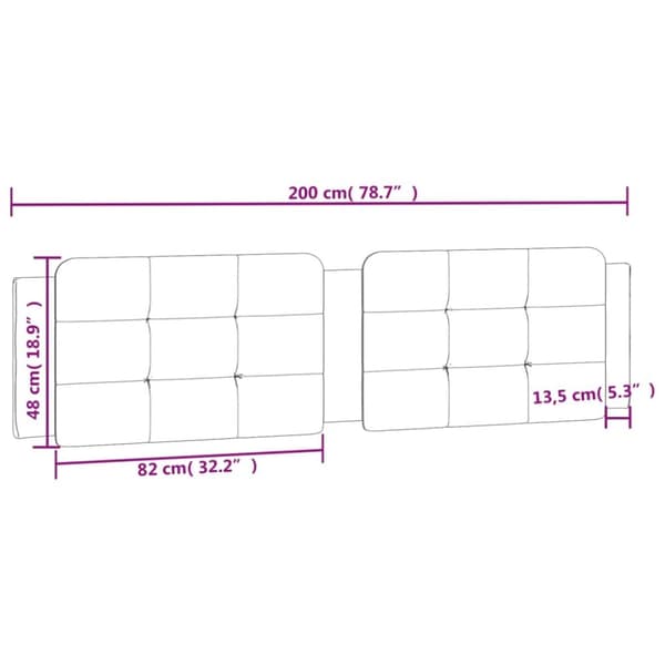 gavlpude 200 cm kunstlæder sort