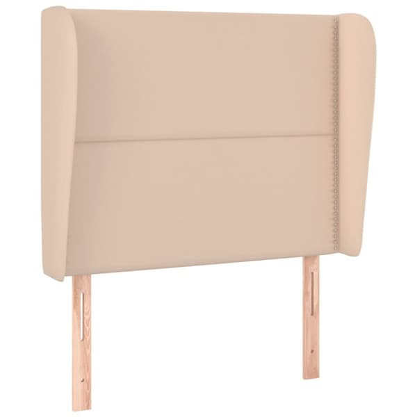 Sänggavel med kanter cappuccino 93x23x118/128 cm konstläder