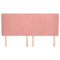Miniatyrbillede 3 af 9: sengegavl med kanter 163x23x118/128 cm fløjl lyserød